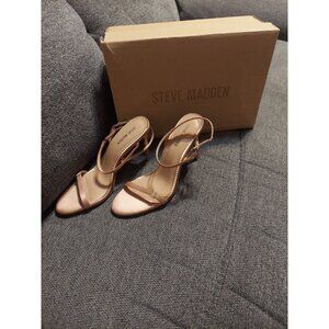 Steve Madden Tana Blush Satin Sandals NIB Size 8 Homecoming Formal High Heels4'